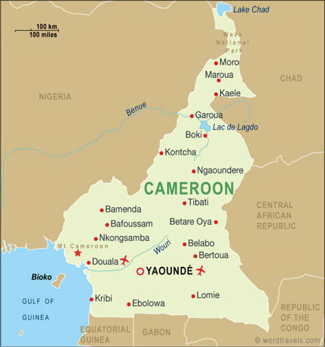 political map of cameroon
